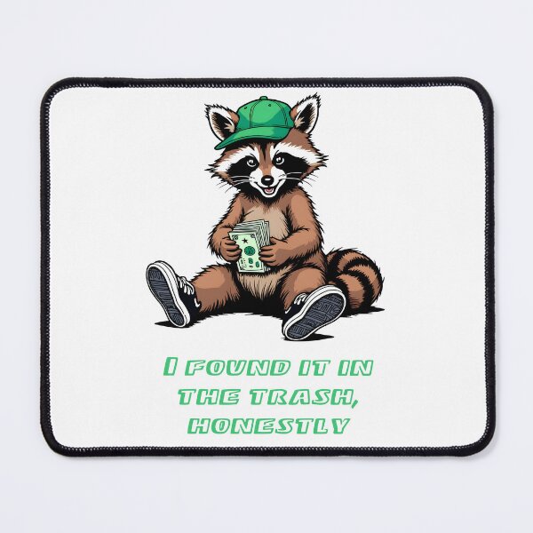 Item preview, Raccoon Found Money in Trash - Raccoon Cartoon designed and sold by Museum Of Non-Existing Art.
