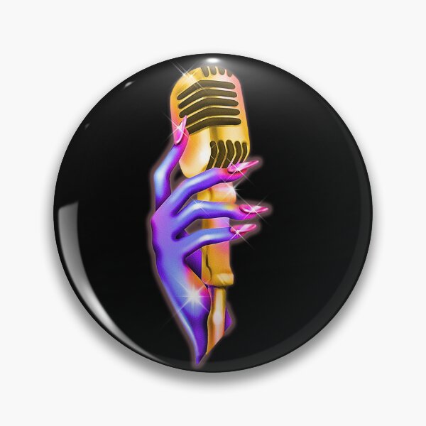 Item preview, Neon Purple Hand Holding Golden Microphone Pop Art designed and sold by rich-moda.