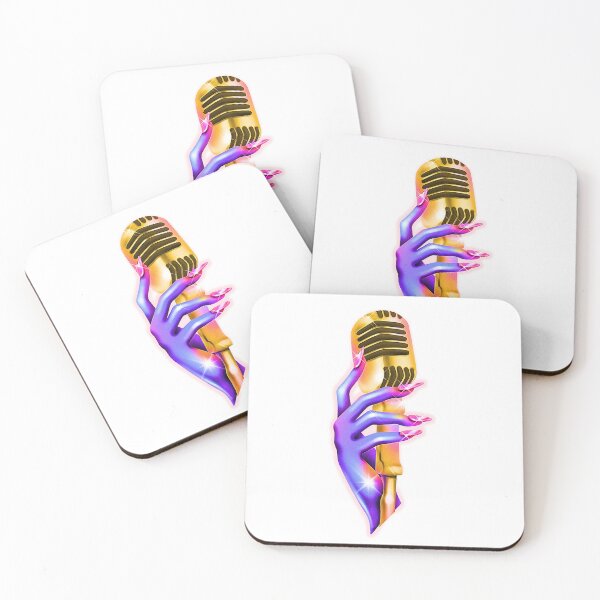 Item preview, Neon Purple Hand Holding Golden Microphone Pop Art designed and sold by rich-moda.