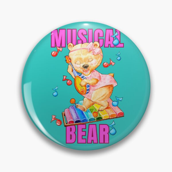 Item preview, Musical Bear Stickers and Pins designed and sold by DennisKing.