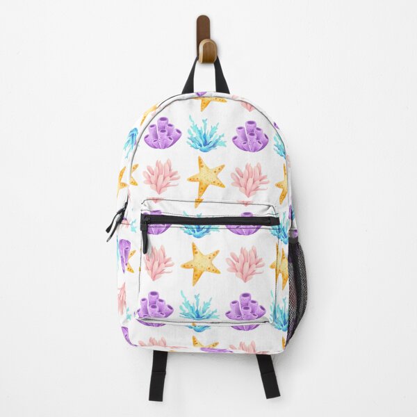 Item preview, Colorful Watercolor Coral and Starfish Seamless Pattern designed and sold by FestivityFinds.