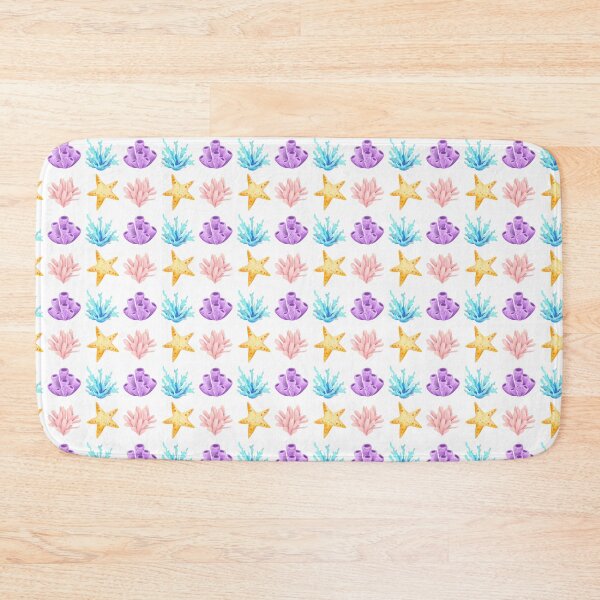 Item preview, Colorful Watercolor Coral and Starfish Seamless Pattern designed and sold by FestivityFinds.