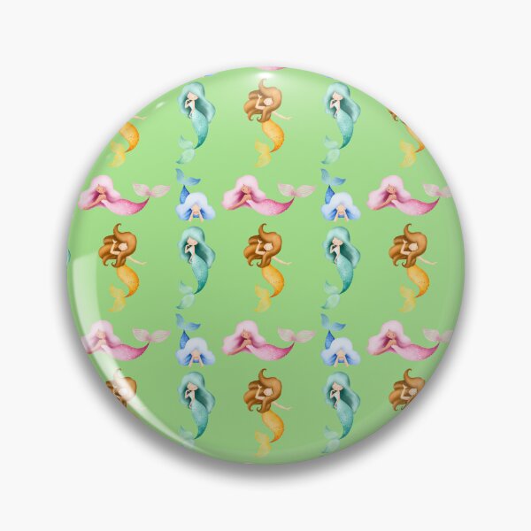 Item preview, Cute Pastel Colorful Mermaids Mint Green Seamless Pattern designed and sold by FestivityFinds.