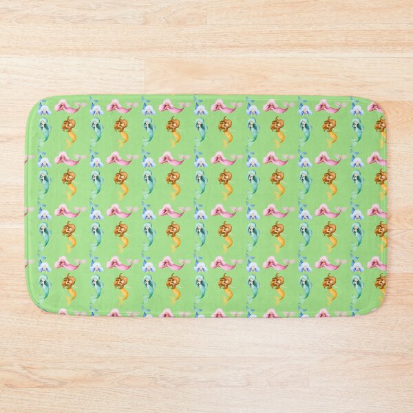 Item preview, Cute Pastel Colorful Mermaids Mint Green Seamless Pattern designed and sold by FestivityFinds.