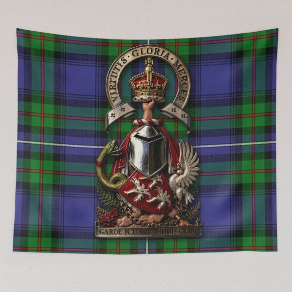Item preview, Robertson Modern Hunting Tartan and Arms for the Chief of Clan Donnachaidh designed and sold by Kirrindy Designs.