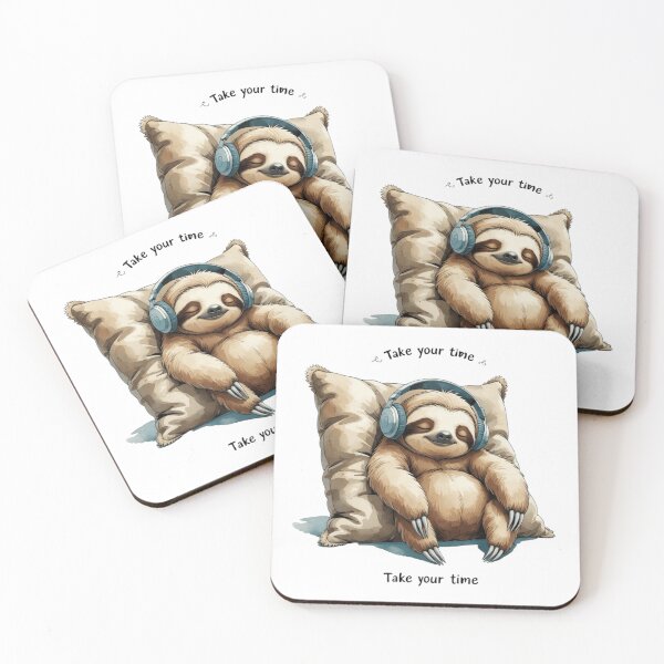 Item preview, Take Your Time Cute Sloth Mental Health Self Care Watercolor designed and sold by AQUILAKREO.