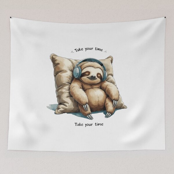 Item preview, Take Your Time Cute Sloth Mental Health Self Care Watercolor designed and sold by AQUILAKREO.