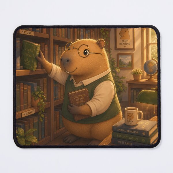 Item preview, Cute Capybara Reading Books - Cozy Library Kawaii Aesthetic designed and sold by LuisWorks.