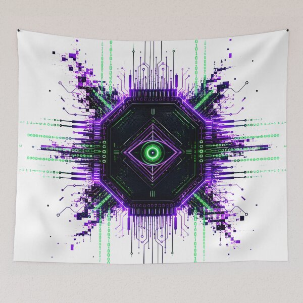 Item preview, Void Intel Cybernetic Hexagon Circuit Core Artwork designed and sold by RiteshCenter .