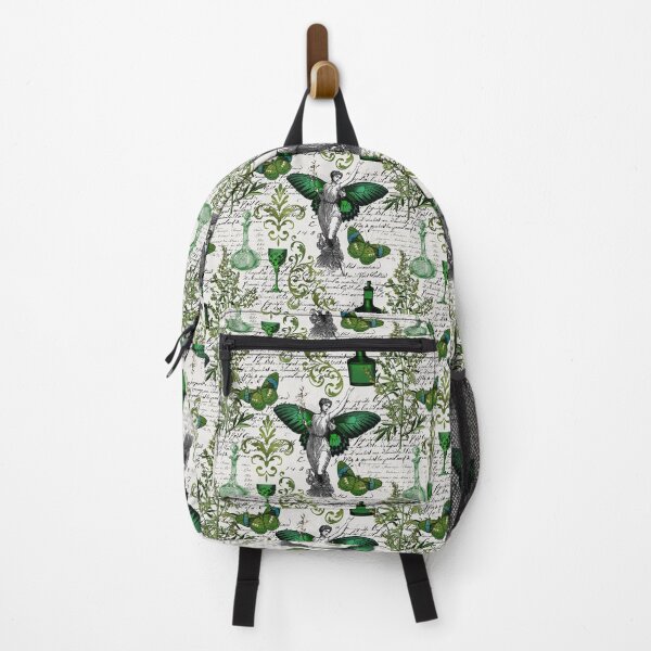 Item preview, Forest Fairy and Magical Plants Green Academia Aesthetic Pattern - Cloud Dancer Grey designed and sold by CanisArt.