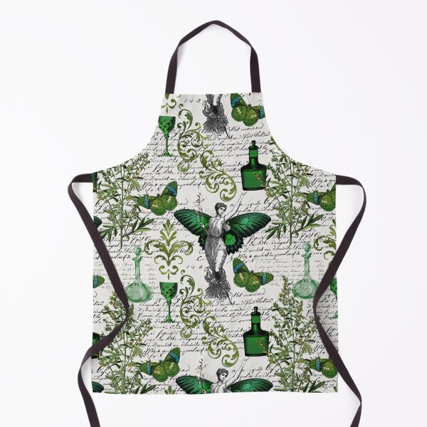 Item preview, Forest Fairy and Magical Plants Green Academia Aesthetic Pattern - Cloud Dancer Grey designed and sold by CanisArt.