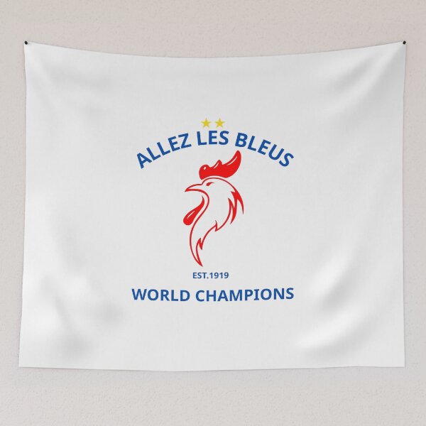 Item preview, Allez Les Bleus Rooster Football Fans Crest designed and sold by WildTrace.