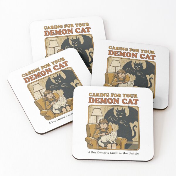 Item preview, Caring For Your Demon Cat - Funny Retro Dark Humor designed and sold by ZUVLEX.