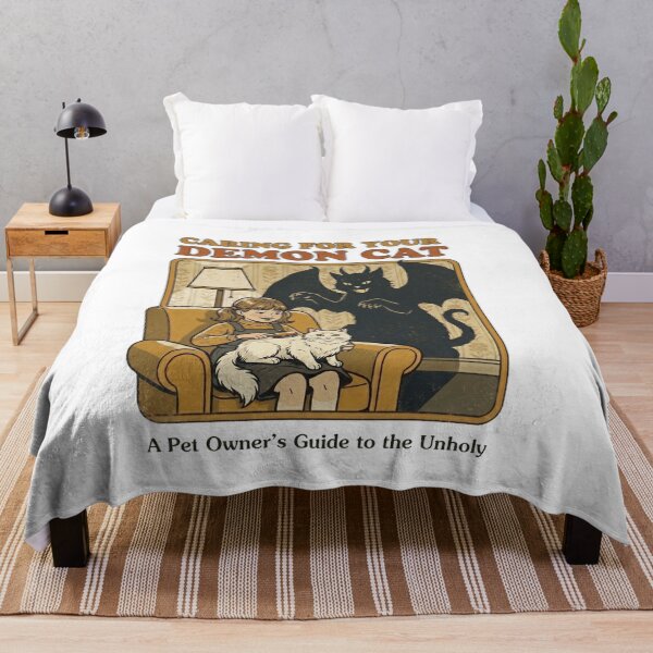 Item preview, Caring For Your Demon Cat - Funny Retro Dark Humor designed and sold by ZUVLEX.