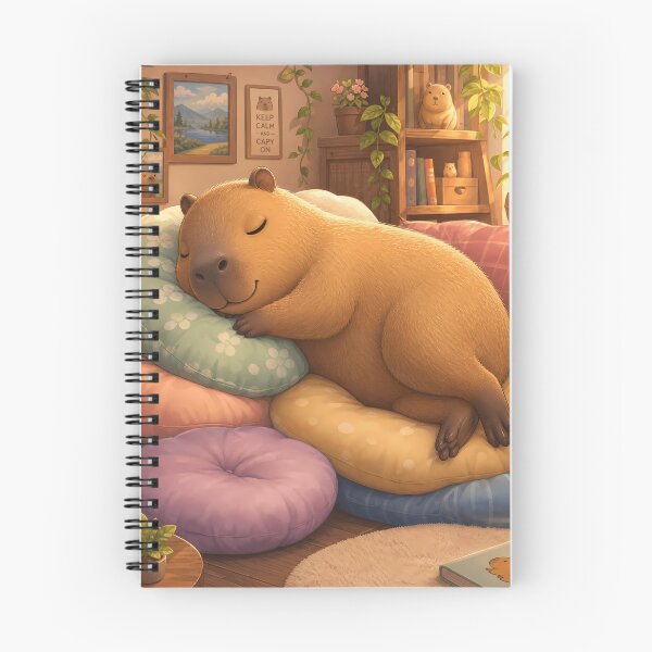 Item preview, Cute Sleepy Capybara Napping in a Cozy Room designed and sold by LuisWorks.