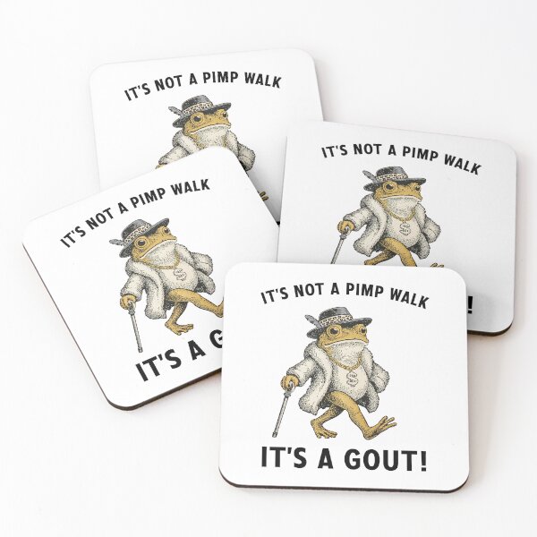 Item preview, It's Not A Pimp Walk It's Gout Funny Frog Meme designed and sold by nosu-art-pod.