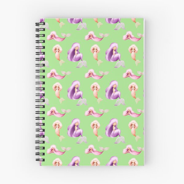 Item preview, Cute Pink and Purple Mermaids Mint Green Seamless Pattern designed and sold by FestivityFinds.