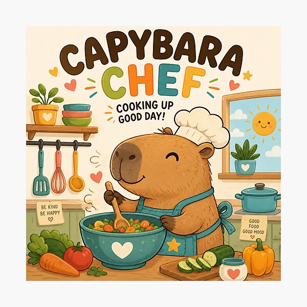 Item preview, Capybara Chef Cooking Up Good Day designed and sold by Girlsale.