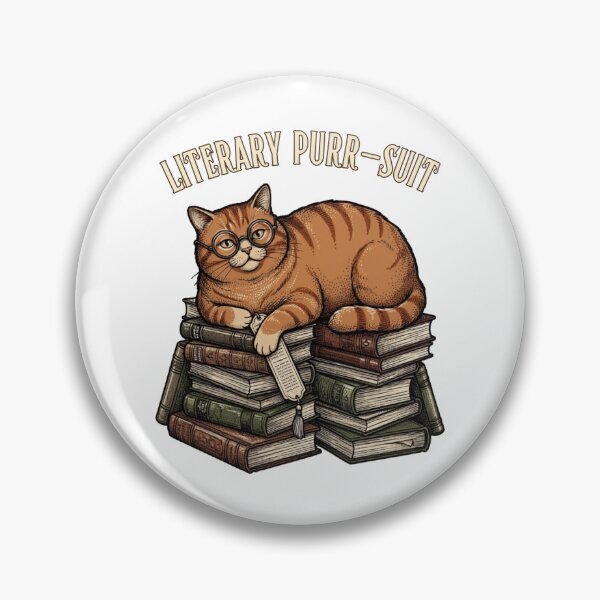 Item preview,  Literary Purrsuit Cat Books Glasses Vintry Off designed and sold by VintryOff.