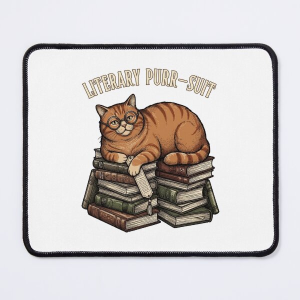 Item preview, Literary Purrsuit Cat Books Glasses Vintry Off designed and sold by VintryOff.