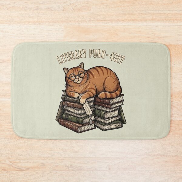 Item preview,  Literary Purrsuit Cat Books Glasses Vintry Off designed and sold by VintryOff.