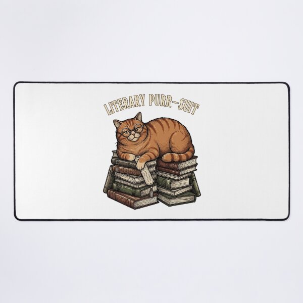 Item preview,  Literary Purrsuit Cat Books Glasses Vintry Off designed and sold by VintryOff.