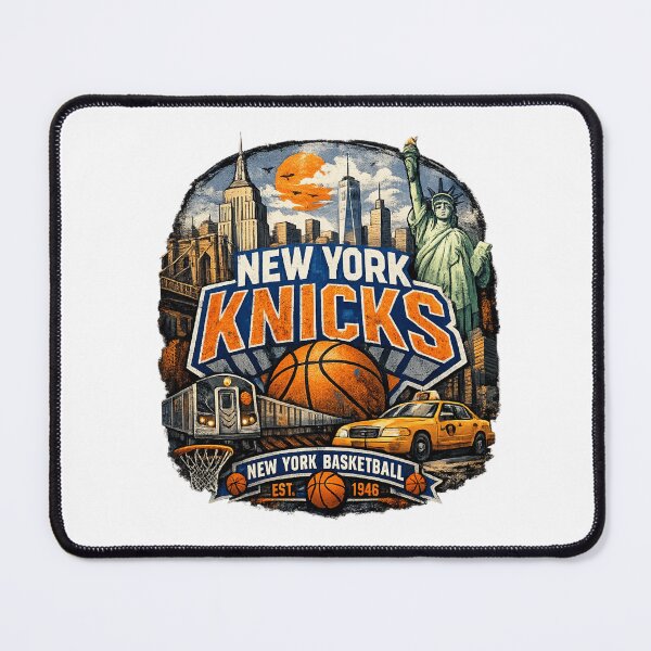Item preview, New York Knicks Retro Basketball NYC Skyline Graphic designed and sold by BoomStickers18.