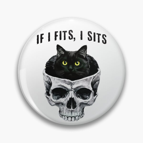 Item preview, Black Cat in Skull If I Fits I Sits designed and sold by nosu-art-pod.