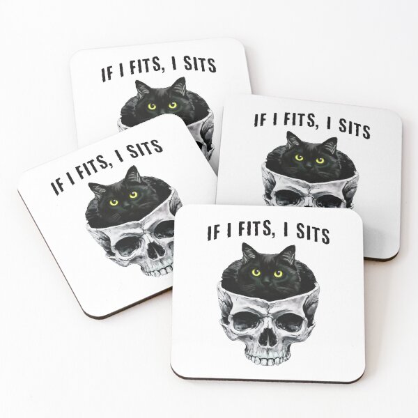 Item preview, Black Cat in Skull If I Fits I Sits designed and sold by nosu-art-pod.