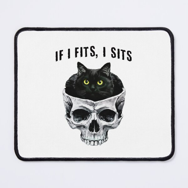 Item preview, Black Cat in Skull If I Fits I Sits designed and sold by nosu-art-pod.