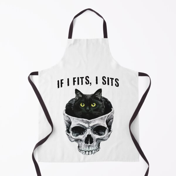 Item preview, Black Cat in Skull If I Fits I Sits designed and sold by nosu-art-pod.