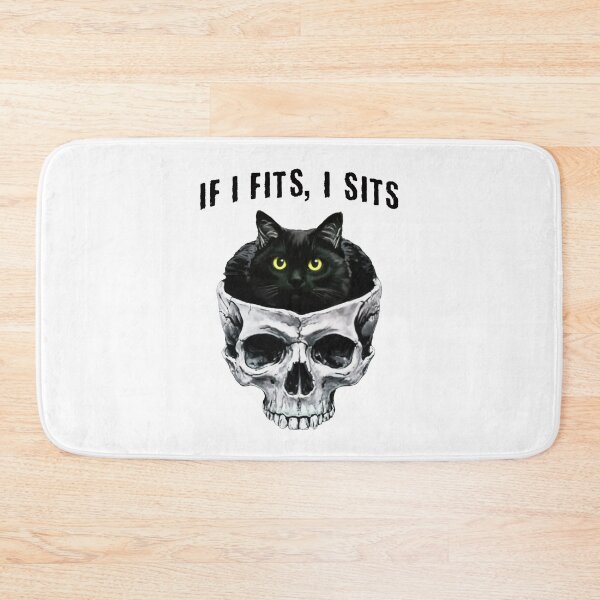 Item preview, Black Cat in Skull If I Fits I Sits designed and sold by nosu-art-pod.