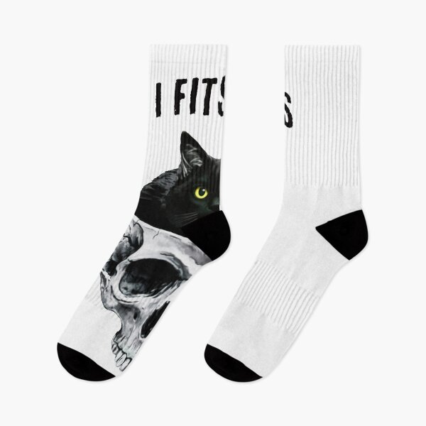 Item preview, Black Cat in Skull If I Fits I Sits designed and sold by nosu-art-pod.