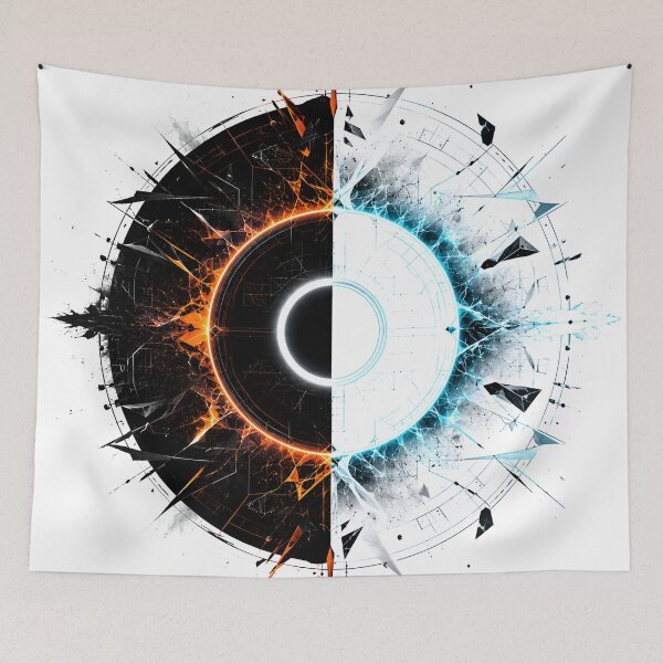 Item preview, Void Inverse Cosmic Fire and Ice Split Eclipse Artwork designed and sold by RiteshCenter .