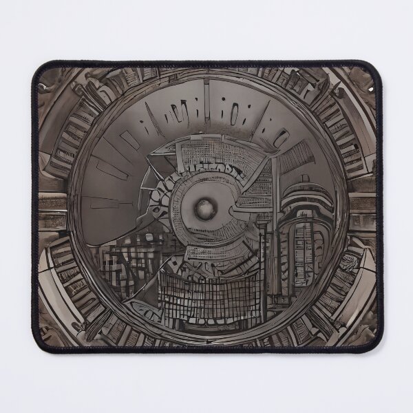 Item preview, Dark Architectural Spiral City Vortex Orb Staircase Surreal Abstract Art designed and sold by YugenWorkshop.