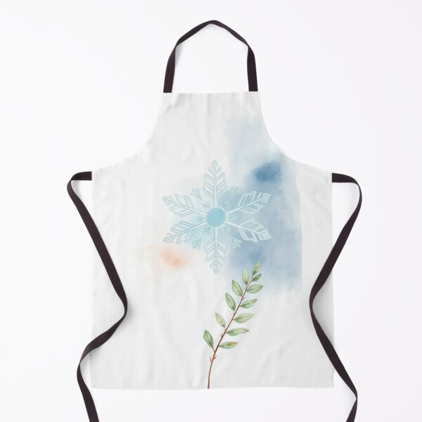 Item preview, Watercolor Snowflake with Green Plant Leaf designed and sold by Vida e Arte.