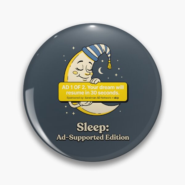 Item preview, Sleep Ad Supported Edition Retro Moon designed and sold by SplashTastic.