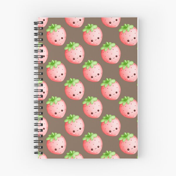 Item preview, Cute Kawaii Strawberry Faces Notebook - Adorable Pink Fruit Pattern Planner designed and sold by FestivityFinds.