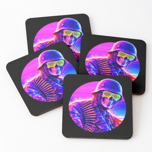 Item preview, Synthwave Skull Soldier Tee designed and sold by DredMuunStudios.