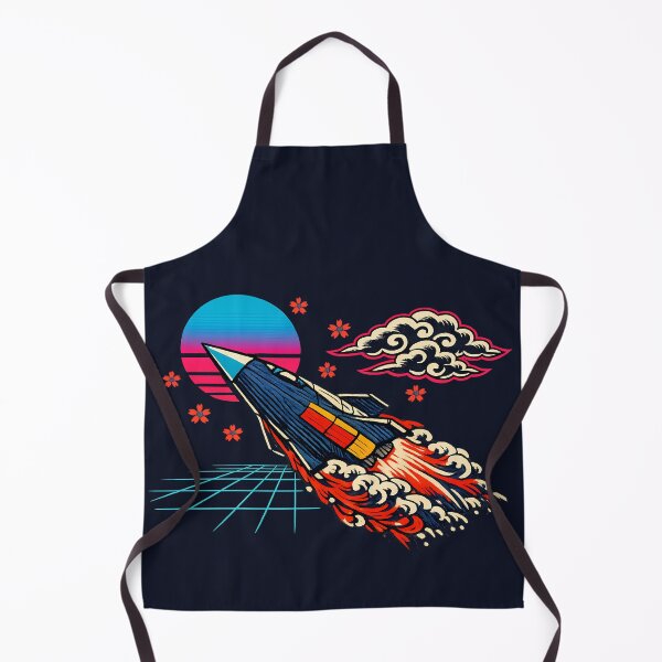 Item preview, Neon Retro Synthwave Ukiyo‑E Starship designed and sold by KungPowUnicorn.