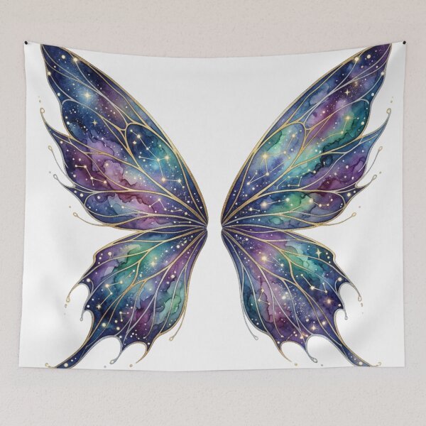 Item preview, Starlight Nebula Butterfly Wings – Celestial Galaxy Watercolor Fantasy Art designed and sold by Dream Bloom Gallery.