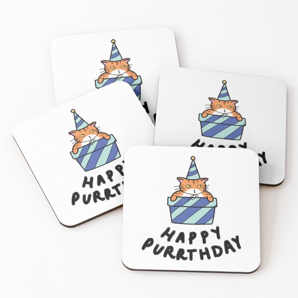 Item preview, Happy Purrthday Cute Cat Birthday Cake Art designed and sold by Catocatrus.