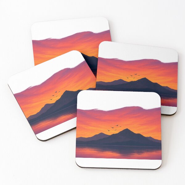 Item preview, Crimson Sunset Over Peaks designed and sold by Velvet-motive.