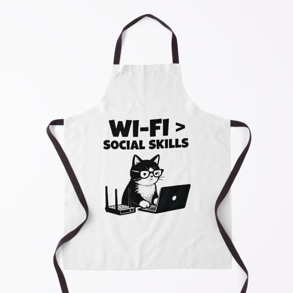 Item preview, Wi-Fi Over Social Skills Cat Meme designed and sold by LuloCreative.
