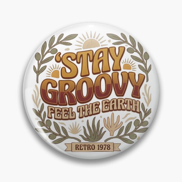 Item preview, Stay Groovy Feel The Earth Retro 1978 Sun and Leaves designed and sold by K-vino.