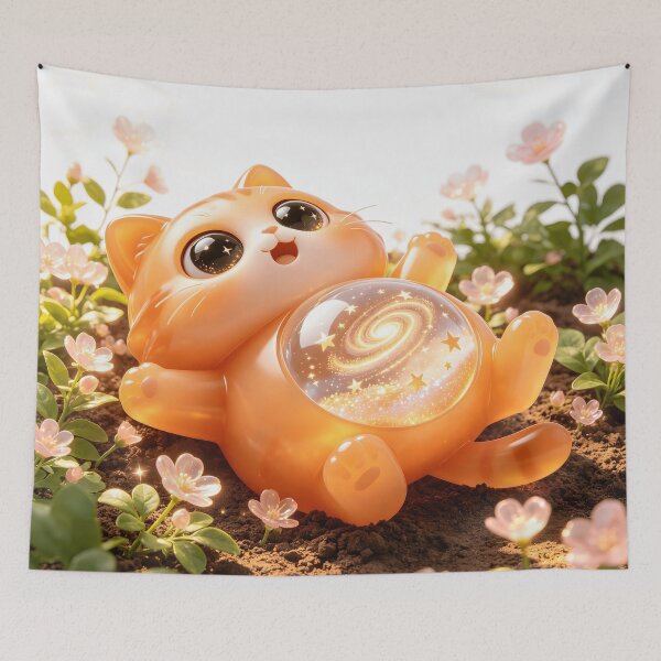 Item preview, Emerald Galaxy Cat - The Accidental Garden Treasure designed and sold by ABYSSLAB.