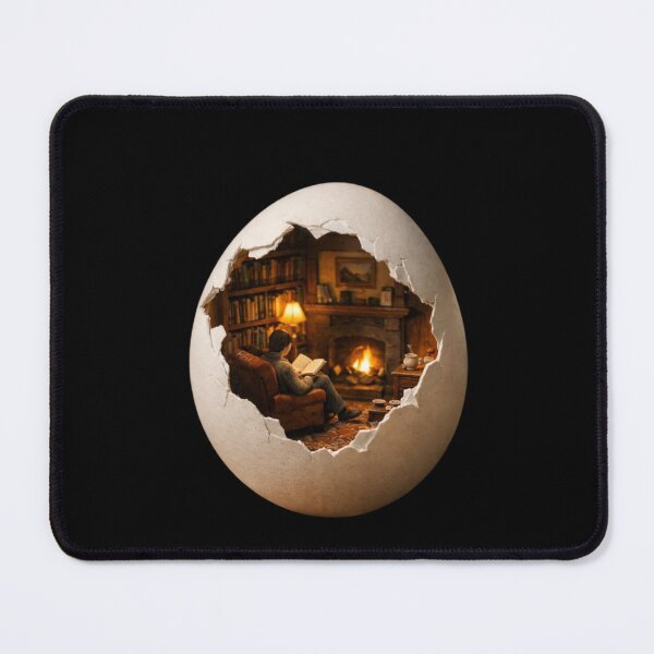 Item preview, Cozy Miniature Library Inside An Eggshell Art designed and sold by sohail_arts.