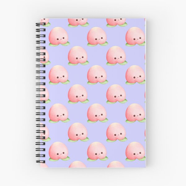 Item preview, Kawaii Peach Pattern Notebook | Cute Cartoon Fruit Faces designed and sold by FestivityFinds.