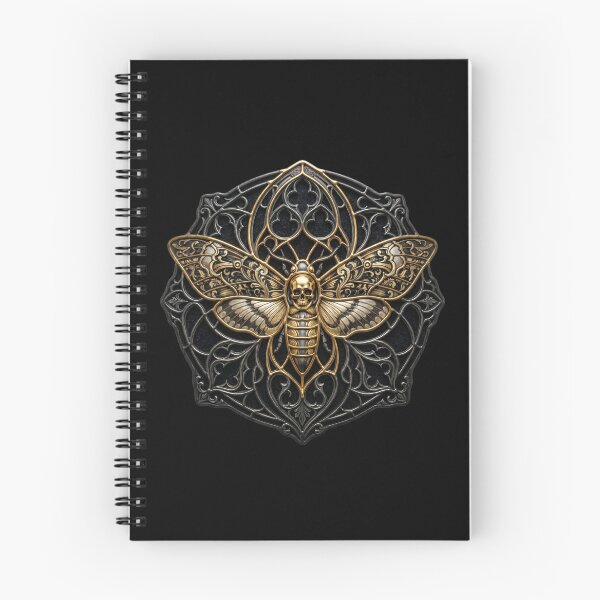 Item preview, Death's-Head Moth Golden Metal — Gothic Hexagon Black Gold designed and sold by David Mateo ArtWorks.