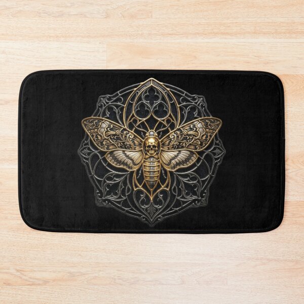 Item preview, Death's-Head Moth Golden Metal — Gothic Hexagon Black Gold designed and sold by David Mateo ArtWorks.